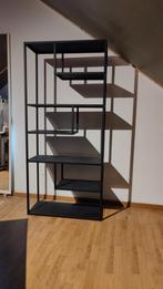 Zwart stalen vakkenkast, Huis en Inrichting, Ophalen, Zo goed als nieuw, 25 tot 50 cm, Minder dan 150 cm