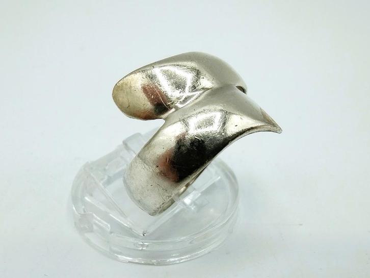 Zilveren designring, 925, 19,5 mm, Sieraden, Tassen en Uiterlijk, Ringen, Gebruikt, Dame, 19 tot 20, Zilver, Zilver, Verzenden