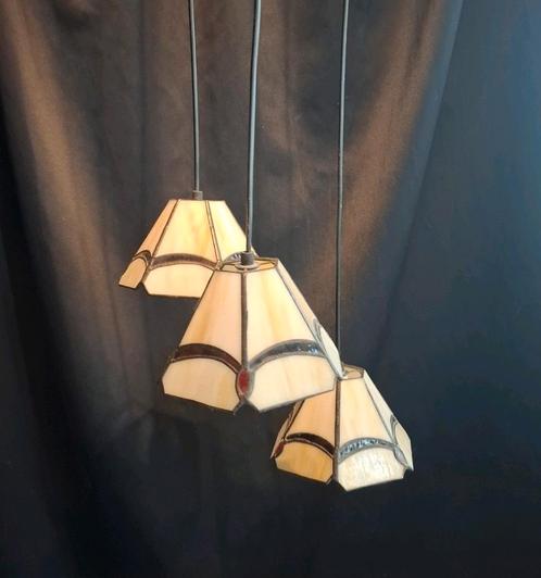 Vintage Tiffany Cascade Hanglamp, Huis en Inrichting, Lampen | Hanglampen, Zo goed als nieuw, Minder dan 50 cm, Glas, Ophalen of Verzenden