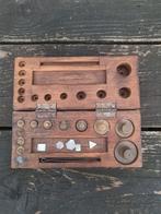 Antiek Doosje met Gewichten - Lettergieterij Amsterdam, Antiek en Kunst, Antiek | Gereedschap en Instrumenten, Ophalen of Verzenden