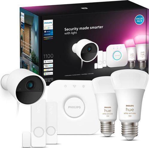 Philips Hue Secure starterkit - wit en gekleurd licht - E27, Doe-het-zelf en Verbouw, Alarmsystemen, Nieuw, Detector, Sensor of Melder