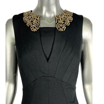 Ted Baker stretch jurk zwart met gouden accenten maat S beschikbaar voor biedingen