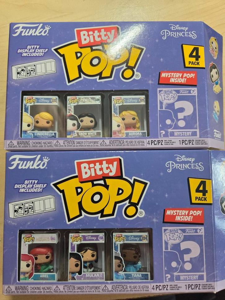 Funko bitty pops Disney Princess incl. Belle mystery chase, Verzamelen, Disney, Zo goed als nieuw, Beeldje of Figuurtje, Overige figuren
