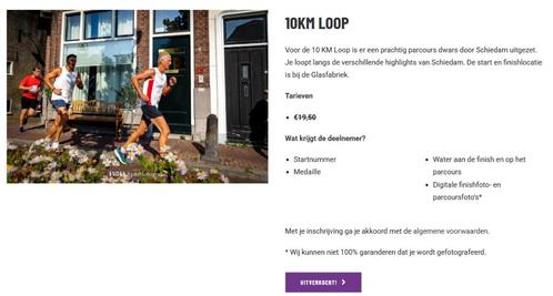Schiedam Funrun 10km startbewijs, Tickets en Kaartjes, Sport | Overige, Eén persoon, Juni