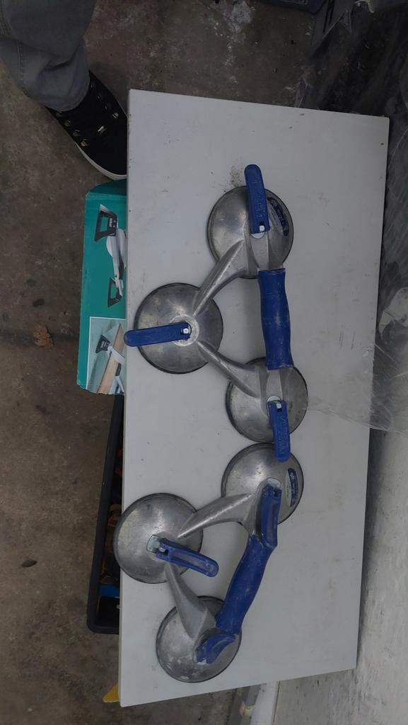 Dubbele Zuignap Plaatglas - Tegeldrager, Doe-het-zelf en Verbouw, Gereedschap | Handgereedschap, Gebruikt, Ophalen of Verzenden