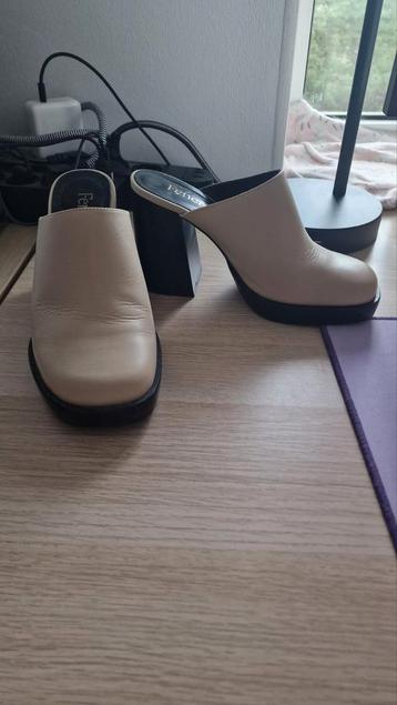 Feners heels mules size 37 EU/4UK cream white wit beschikbaar voor biedingen