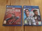 PS4 games 2 stuks: Marvel's Spiderman + Fifa19, 1 speler, Ophalen of Verzenden, Zo goed als nieuw, Vanaf 3 jaar