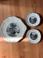 Societe Ceramique Landschap zwart, Antiek en Kunst, Antiek | Servies los, Ophalen