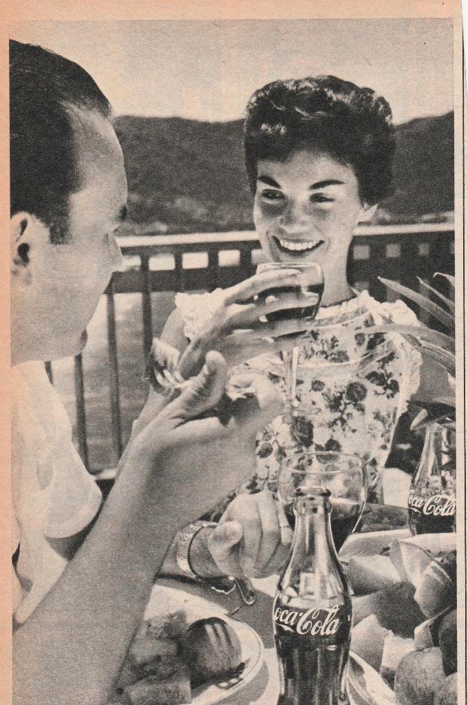 retro reclame 1962 Coca-Cola frisdrank meer eetgenoegen, Verzamelen, Retro, Overige typen, Verzenden