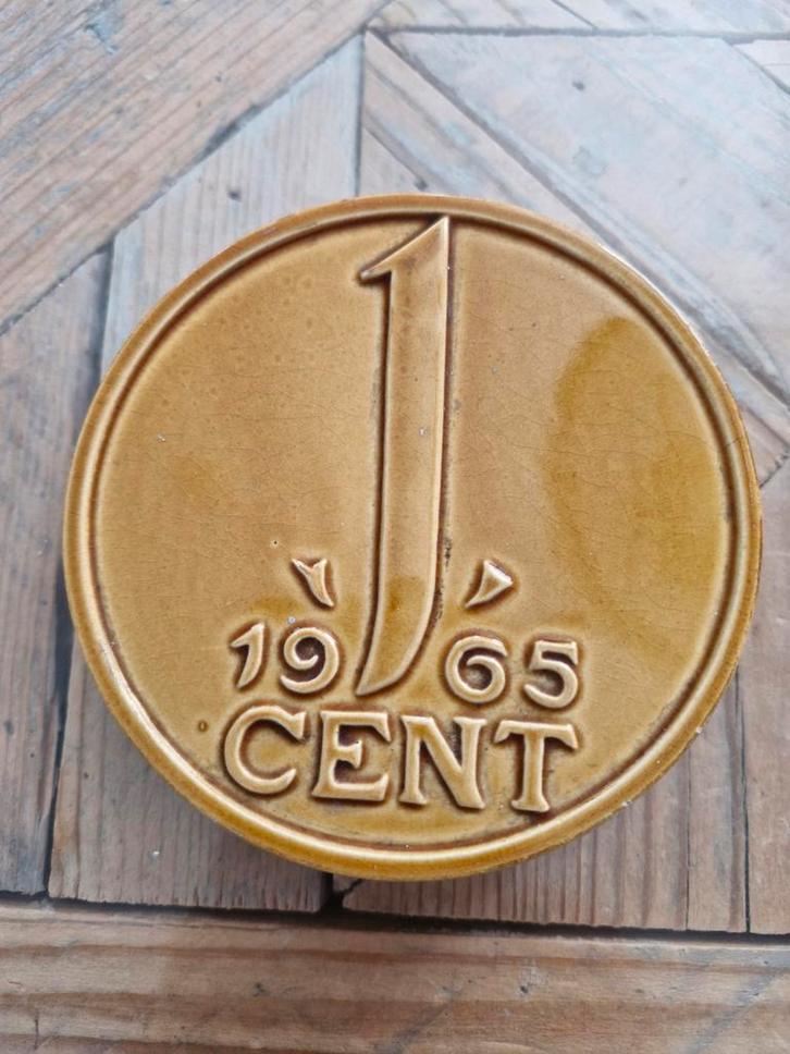 Retro 1 Cent Spaarpot, Verzamelen, Spaarpotten, Overige thema's, Metaal of Blik, Ophalen of Verzenden
