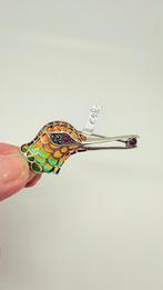 Mooie nieuwe zilveren vogel-broche. Inleg: glasemaille, Sieraden, Tassen en Uiterlijk, Broches, Ophalen of Verzenden, Nieuw, Zilver