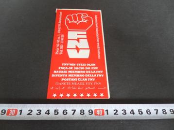 sticker TNV Amsterdam buitenlandse werknemers  beschikbaar voor biedingen