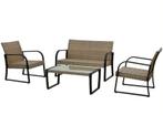 Tuinset lounge set bruin grijs nieuw rattan ijzer, Tuin en Terras, Tuinsets en Loungesets, Ophalen, Nieuw, 4 zitplaatsen