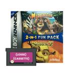 GBA | Madagascar & Shrek 2 (Losse Cassette), Avontuur en Actie, 1 speler, Ophalen of Verzenden, Zo goed als nieuw