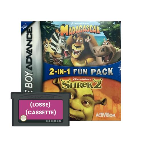 GBA | Madagascar & Shrek 2 (Losse Cassette), Spelcomputers en Games, Games | Nintendo Game Boy, Zo goed als nieuw, Avontuur en Actie
