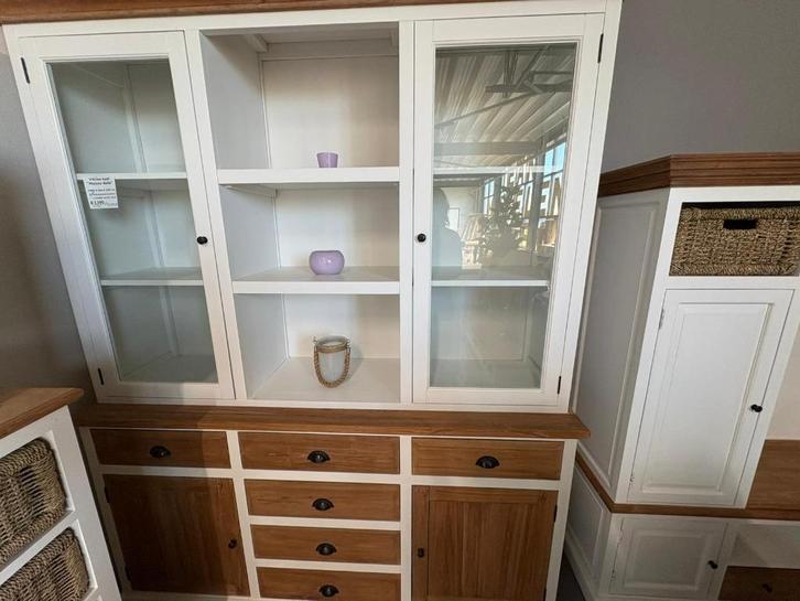 vitrinekast ''maison belle'' wit, Huis en Inrichting, Kasten | Vitrinekasten, Zo goed als nieuw, 50 tot 100 cm, 25 tot 50 cm, Ophalen