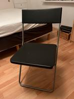 4 Zwarte Klapstoelen, Huis en Inrichting, Stoelen, Ophalen, Gebruikt, Zwart, Vier