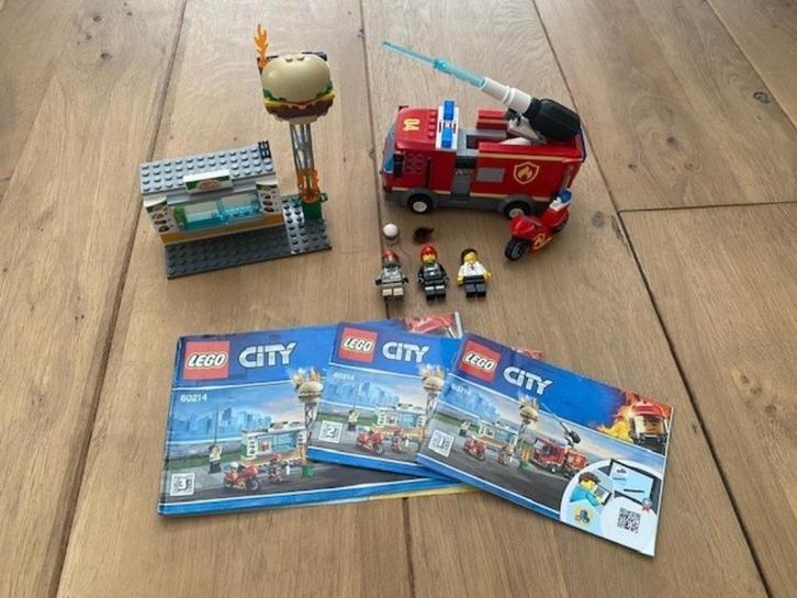 Lego Set 60214 Brand bij hamburgerrestaurant, Kinderen en Baby's, Speelgoed | Duplo en Lego, Zo goed als nieuw, Lego, Complete set