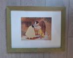 Ingelijste zeefdruk van Sneeuwwitje en de zeven dwergen 1937, Antiek en Kunst, Kunst | Litho's en Zeefdrukken, Ophalen of Verzenden