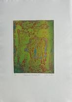 Ets (reliëfdruk) Gertie Mesker - Impressies Dordogne IV, Antiek en Kunst, Verzenden