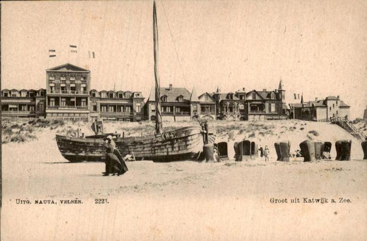 Katwijk aan Zee - Het Strand - Boot, Verzamelen, Ansichtkaarten | Nederland, Ongelopen, Zuid-Holland, Voor 1920, Ophalen of Verzenden