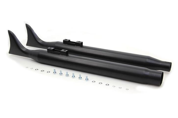 Uitlaat eindempers fishtail M8 zwart FLT 2017-UP, Motoren, Onderdelen | Harley-Davidson, Nieuw, Ophalen of Verzenden