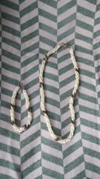 set: ketting + armband, parelmoer kralen, sierlijk, stijlvol, Sieraden, Tassen en Uiterlijk, Kettingen, Verzenden, Zo goed als nieuw