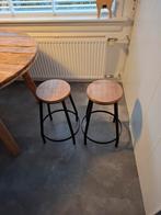 Industriële krukjes - set van 2, Ophalen, Gebruikt, Hout