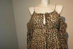 Blumarine jaguar print jurk voorkant kort achterkant langI40, Blumarine, Bruin, Verzenden, Nieuw