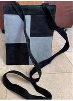 Suède tas Paul Mayer zwart grijs, Ophalen of Verzenden, Zo goed als nieuw, Zwart