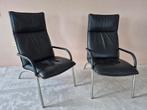 Set van 2 De Sede ds270 fauteuils zwart leer, Huis en Inrichting, Fauteuils, Ophalen, Gebruikt, 50 tot 75 cm, Leer