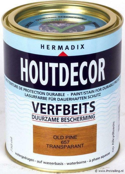 Online Veiling: Hermadix Houtdecor Verfbeits Transparant ..., Doe-het-zelf en Verbouw, Verf, Beits en Lak, Nieuw