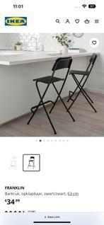 Ikea Franklin Barstoelen , Barkrukken, Huis en Inrichting, Stoelen, Vier, Ophalen of Verzenden, Zo goed als nieuw, Zwart