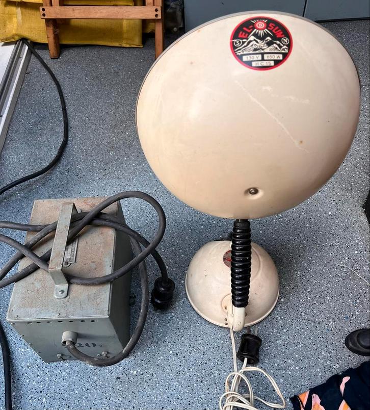 Vintage El-Sun hoogtezon/warmtelamp, Antiek en Kunst, Antiek | Lampen, Ophalen