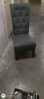 Grijze gestoffeerde stoel, Huis en Inrichting, Stoelen, Hout, Gebruikt, Klassiek, Ophalen of Verzenden