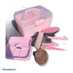 Roze poets box met borstels, Ophalen of Verzenden, Zo goed als nieuw