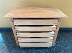 Exclusief ladenkastje van verschillende houtsoorten, Huis en Inrichting, Kasten | Ladekasten, Ophalen, Eikenhout, 5 laden of meer