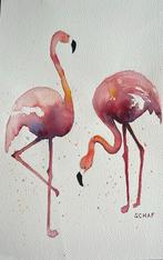Flamingo aquarel, Ophalen of Verzenden