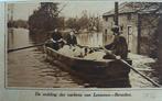 Krantenknipsel : Redding der varkens tijdens de watersnood., Ophalen of Verzenden, 1920 tot 1940, Gelopen, Gelderland