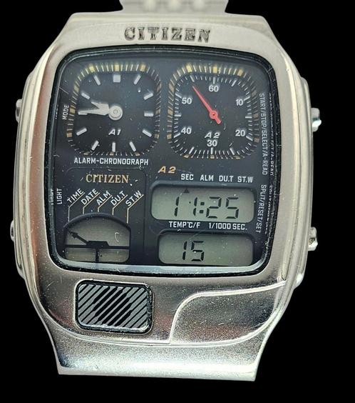 Vintage CITIZEN ANA-DIGI TEMP Chronograph Heren Horloge, Sieraden, Tassen en Uiterlijk, Sporthorloges, Zo goed als nieuw, iOS
