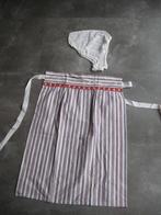 Gestreepte klederdracht schort met kanten muts ,, Maat 38/40 (M), Carnaval, Ophalen of Verzenden, Kleding