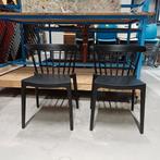 2 x zwarte kunststof stoelen stapelbare stoelen, Ophalen, Kunststof, Gebruikt, Zwart