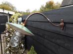 Franse buitenlamp met emaillen kap, Wandlamp, Ophalen of Verzenden, 50 tot 250 watt, Netvoeding