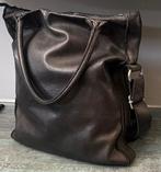 Cowboysbag. Grijze leren schoudertas., Ophalen of Verzenden, Zo goed als nieuw, Grijs, Leer