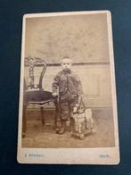 cdv carte de visite kind speelgoed paard J Kuipers Rotterdam, Verzamelen, Foto's en Prenten, Verzenden, Foto, Zo goed als nieuw