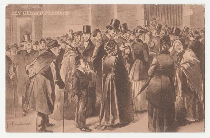 Johan Braakensiek.  Ned. Illustratoren. Een geliefd predeker, Verzamelen, Ansichtkaarten | Themakaarten, Ongelopen, Voor 1920