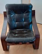 Mid-Century Leren Cantilever Bank, Huis en Inrichting, Fauteuils, Ophalen, Gebruikt, Vintage, 50 tot 75 cm