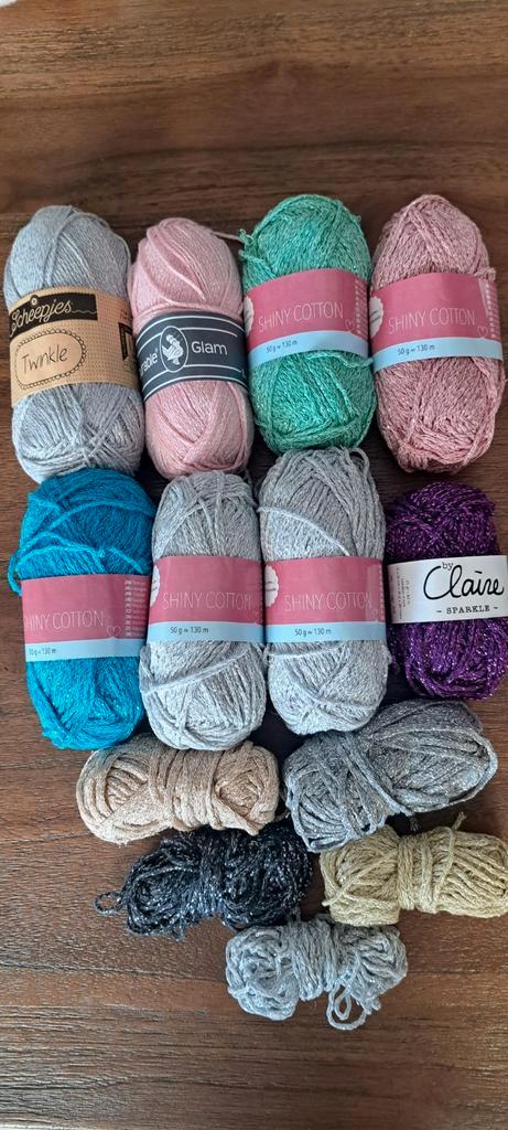 Glittergaren Lot - Scheepjes, Durable, Claire, Hobby en Vrije tijd, Breien en Haken, Zo goed als nieuw, Breien of Haken, Wol of Garen