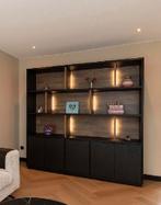 Mooi vakkenkast incl. Verlichting, Huis en Inrichting, Ophalen, Met deur(en), 200 cm of meer, Teakhout