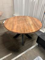 Eettafel rond 120cm mangohout naturel, Huis en Inrichting, Tafels | Eettafels, 100 tot 150 cm, Rond, Ophalen of Verzenden, Info
